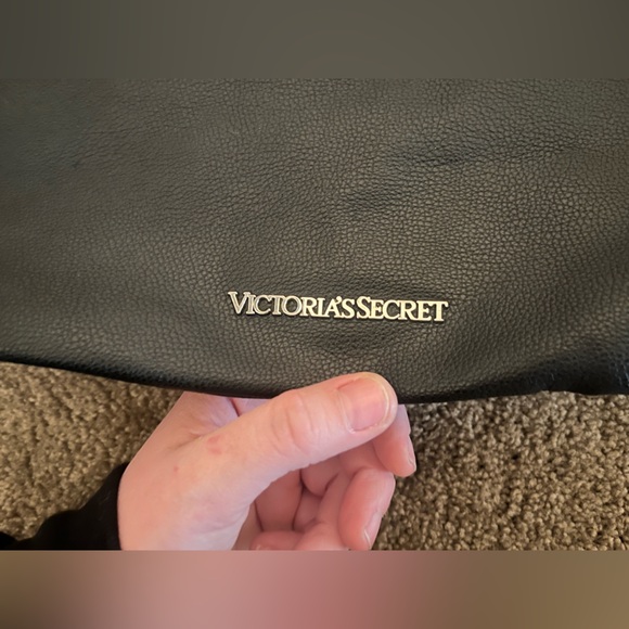 Victoria's Secret Black Faux Leather Fringe Hobo Women's Backpack - Picture 5 of 13